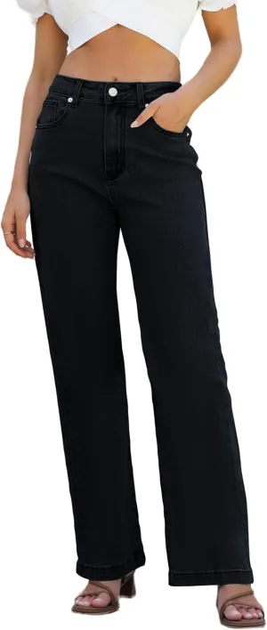 Womens Jeans Hig Waisted Straight Leg Loose Stretchy Lightweight Tummy Control Trendy Jeans for Women 2025
