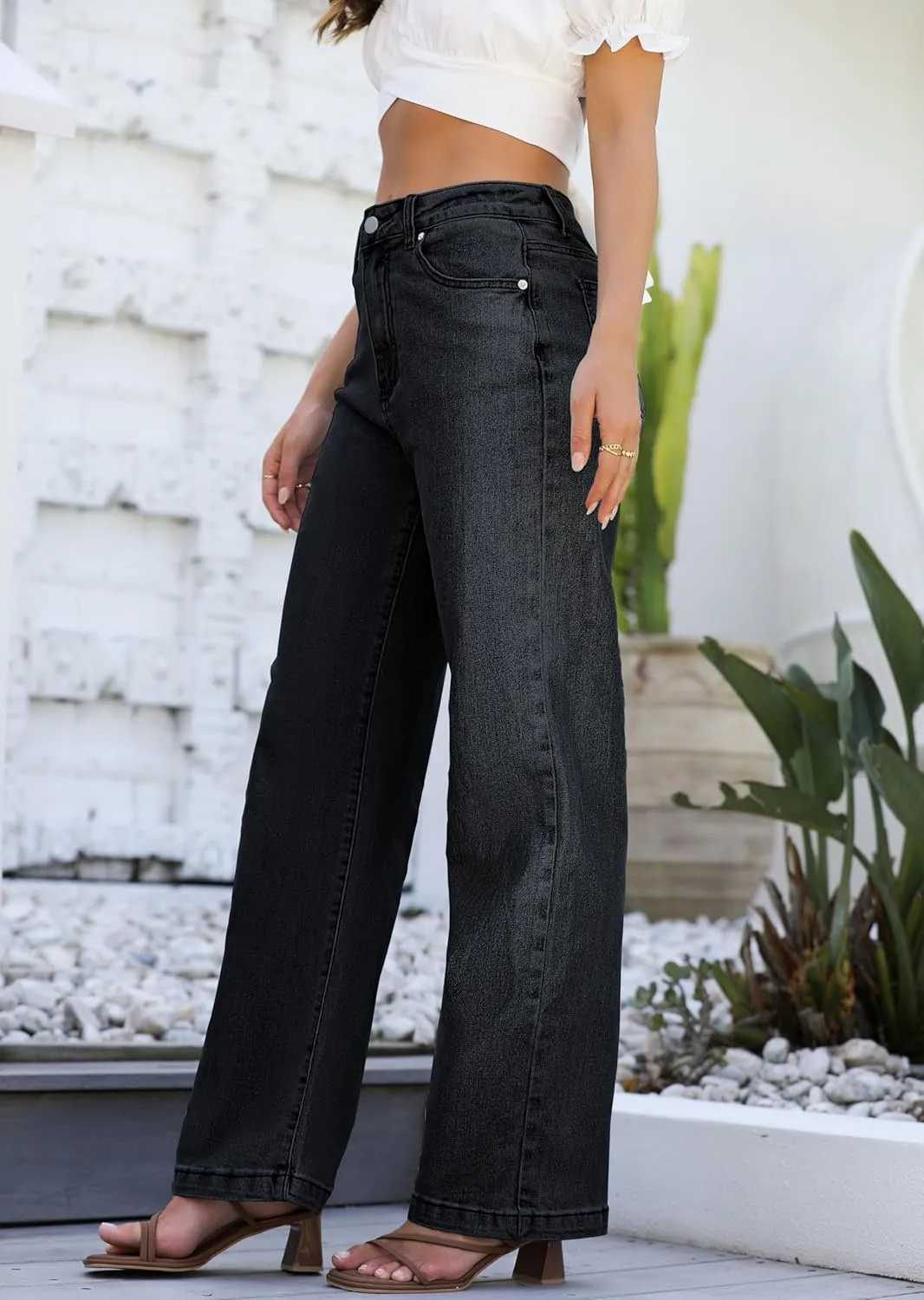 Womens Jeans Hig Waisted Straight Leg Loose Stretchy Lightweight Tummy Control Trendy Jeans for Women 2025