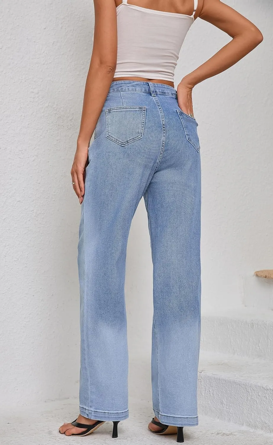 Women's Jeans Stretchy High Waisted Lightweight Cotton Jeans for Women 2025 Light Blue