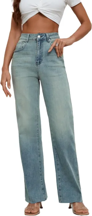 Women's Jeans Stretchy High Waisted Lightweight Cotton Jeans for Women 2025 Light Blue