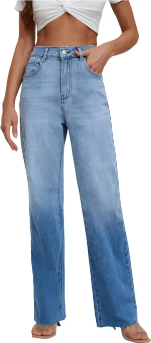 Women's Jeans Stretchy High Waisted Lightweight Cotton Jeans for Women 2025 Light Blue