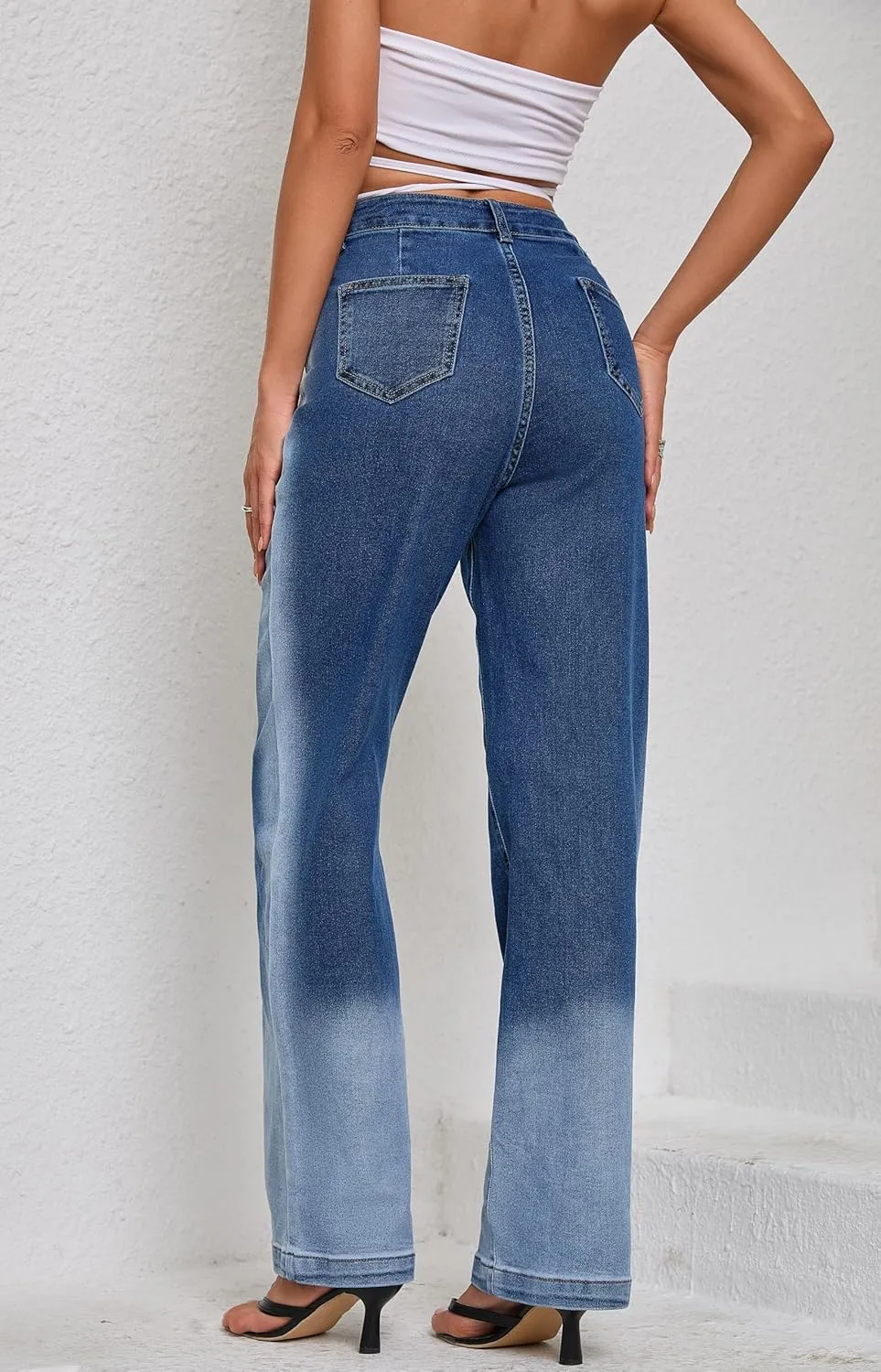 Women's Jeans Stretchy High Waisted Lightweight Cotton Jeans for Women 2025 Light Blue