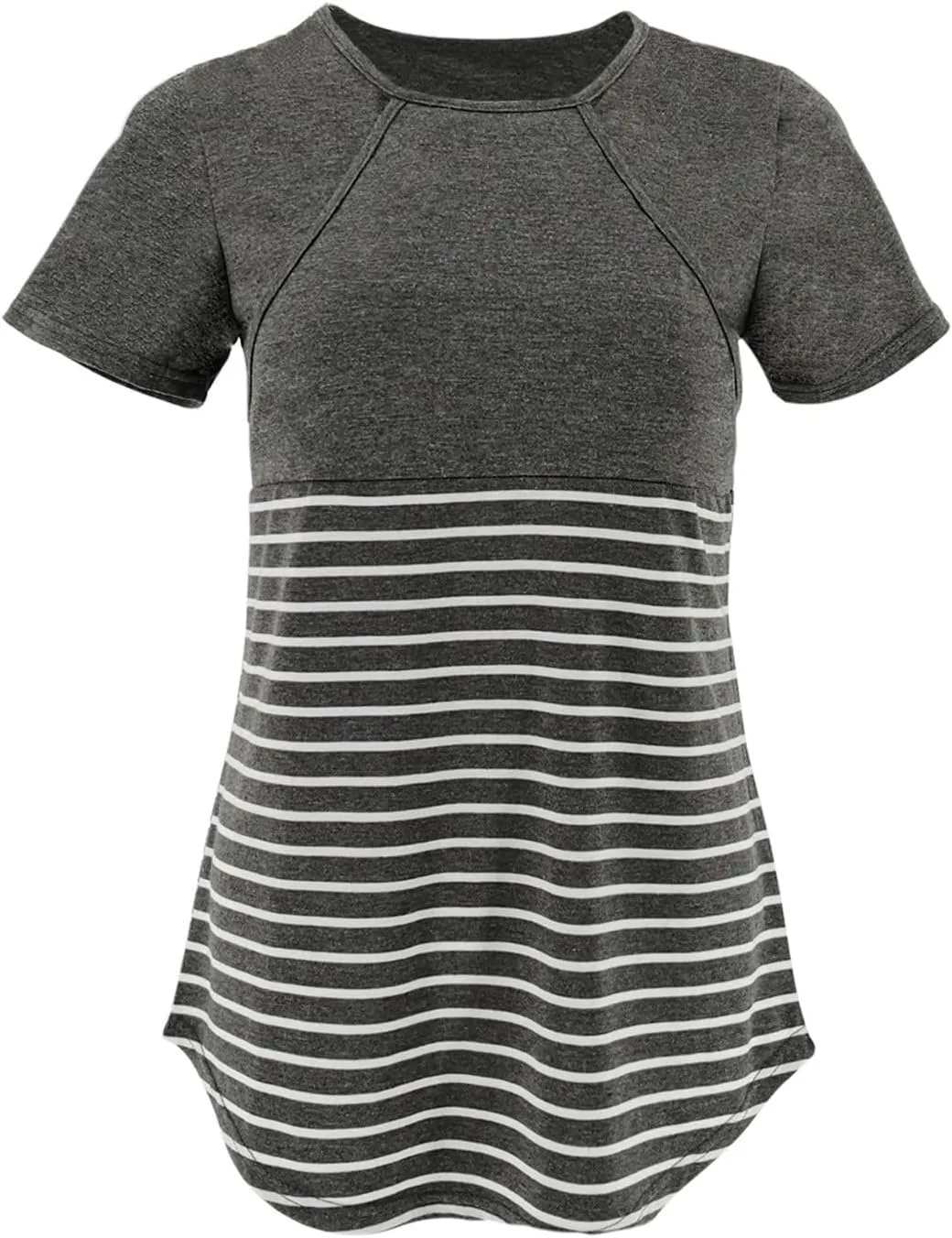 Women's Maternity Nursing Tops Short Sleeve Breastfeeding Top Tee Shirt Pregnancy Shirt Loose Fit Lounge Blouse