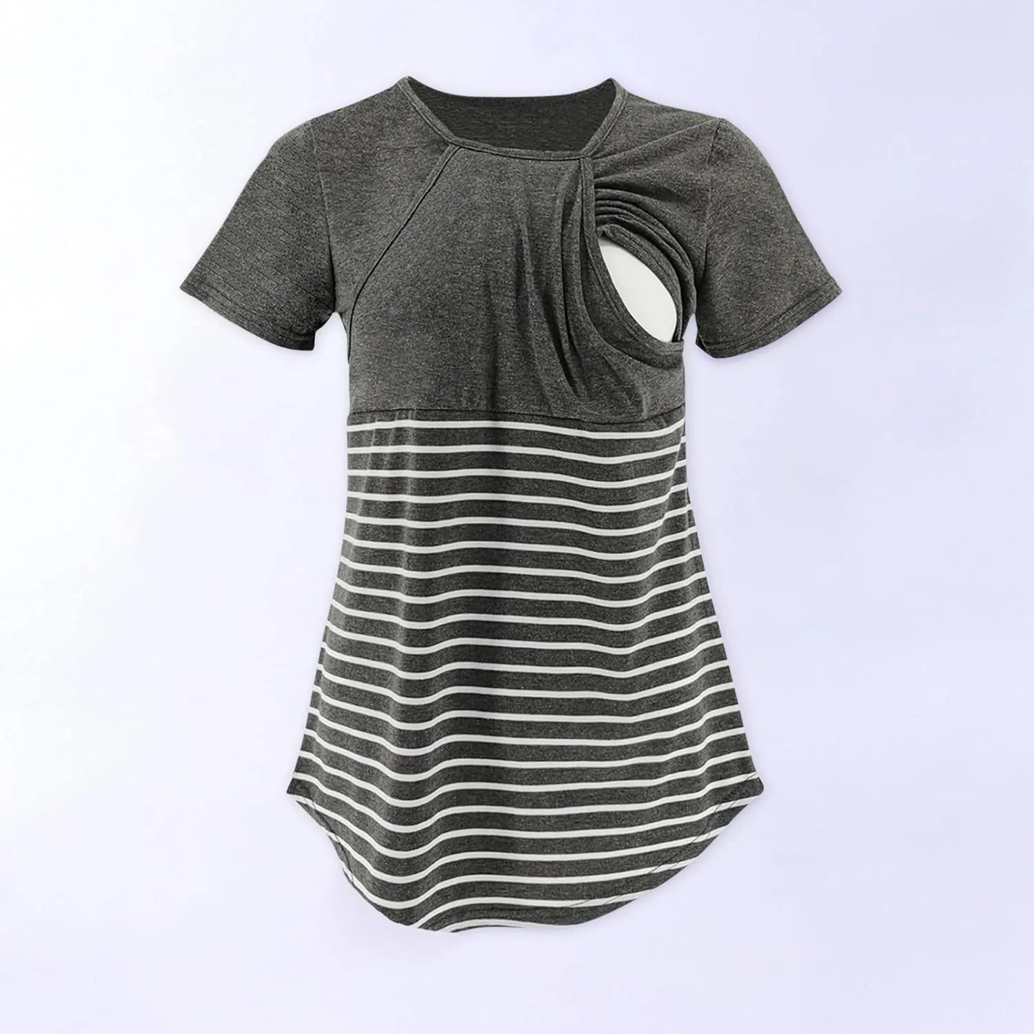 Women's Maternity Nursing Tops Short Sleeve Breastfeeding Top Tee Shirt Pregnancy Shirt Loose Fit Lounge Blouse