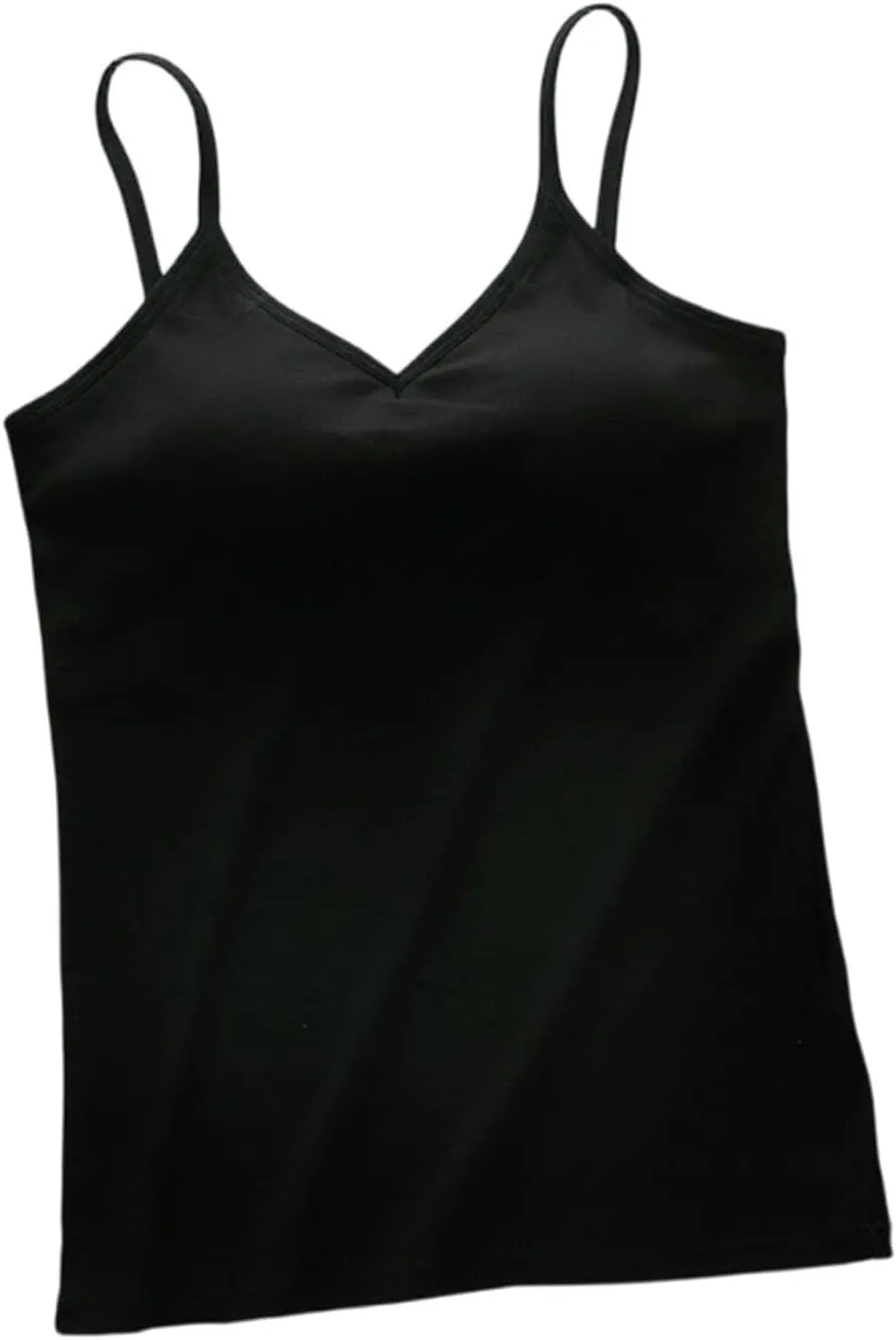 Womens Modal Built-in Bra Summer 2025 Basic Padded Yoga Shirt Shelf Bras Workout Camisole Casual Modal Undershirt