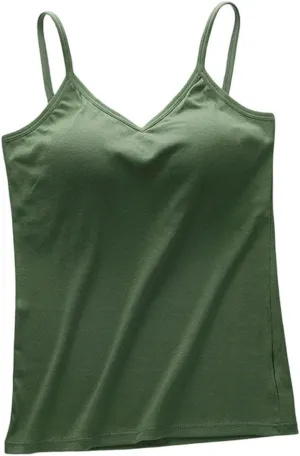 Womens Modal Built-in Bra Summer 2025 Basic Padded Yoga Shirt Shelf Bras Workout Camisole Casual Modal Undershirt