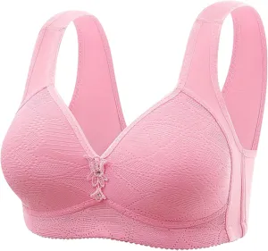 Women's No Underwire Wide Strap Tank Top Bra Full Coverage Stretch Breathable Bralettes Comfort Push Up Everyday Bra