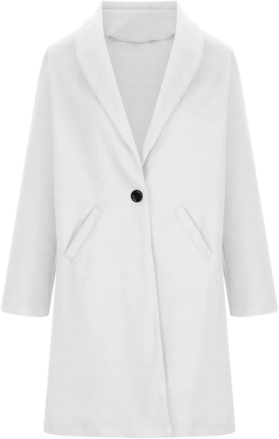 Women's Notched Lapel Wool Coat Single Breasted Pea Coat Winter Wool Blend Blazer Jacket Fashion Work Solid Overcoat