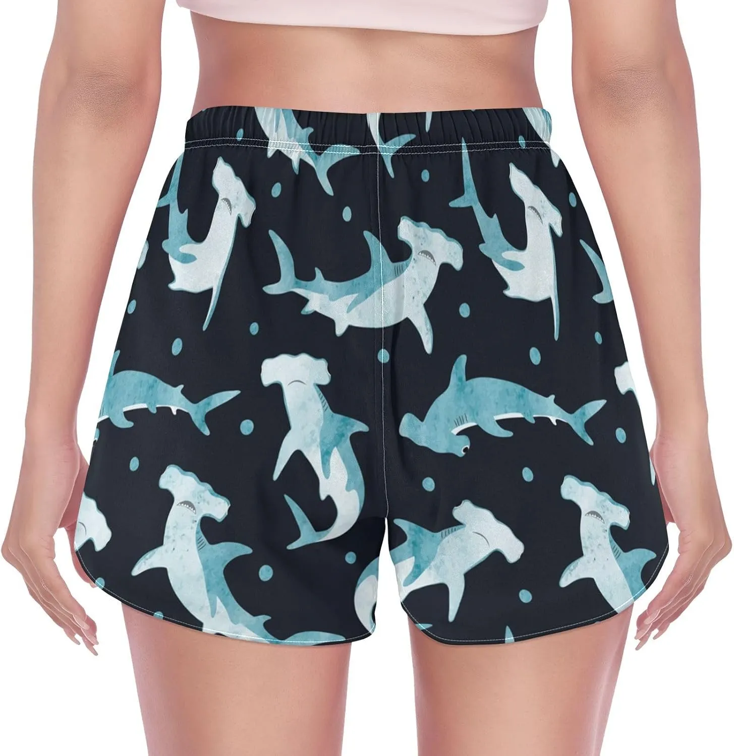 Womens Quick Dry Beach Shorts Athletic Swim Bottom Swimsuit with Liner Pockets