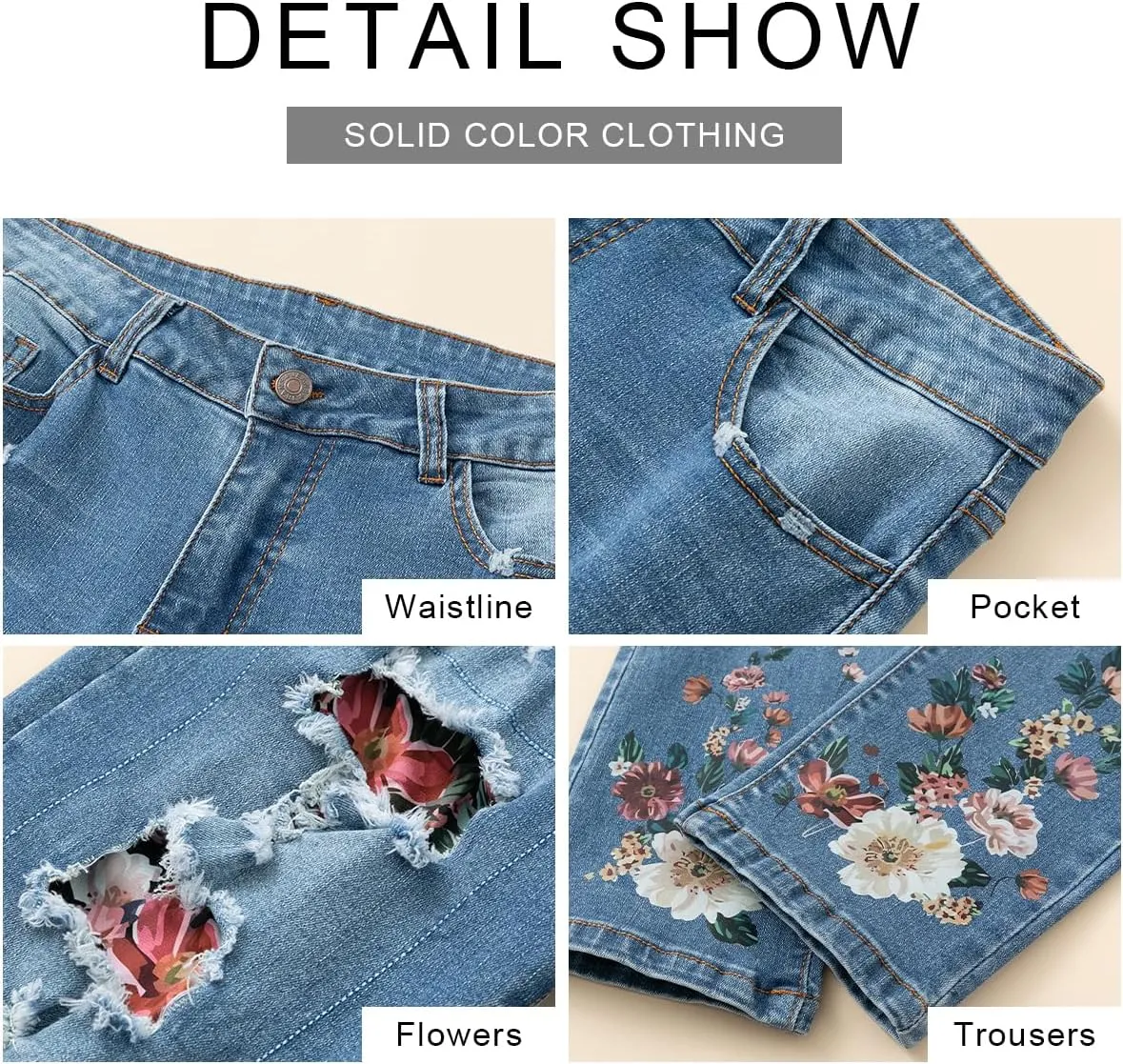 Women's Ripped Jeans Straight Leg Boyfriend Jeans Skinny Stretch Butt Lifting Jeans Slim Fit Denim Pants