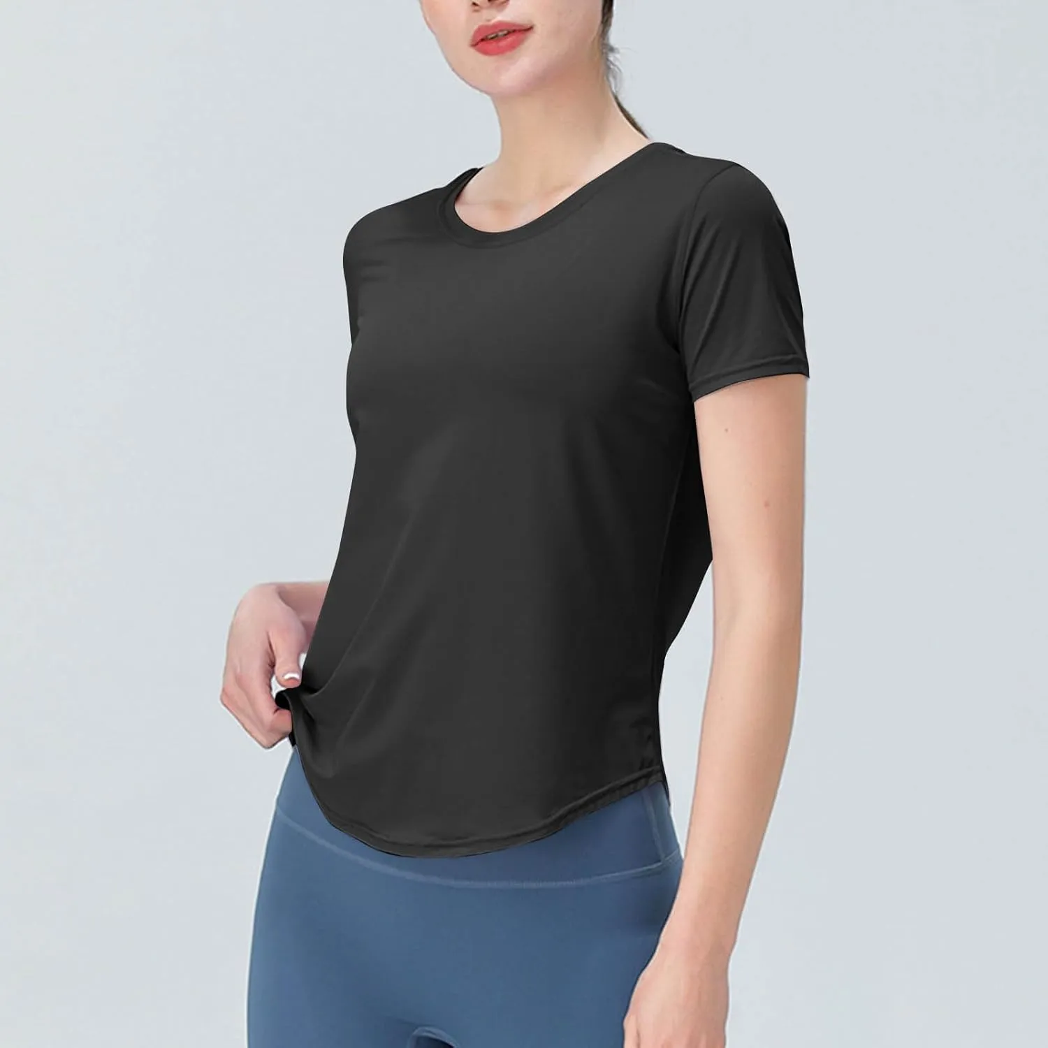 Women's Short Sleeve Shirt UPF Sun Protection T-Shirts Quick Dry Workout Gym Running Tops Basic Yoga Shirts