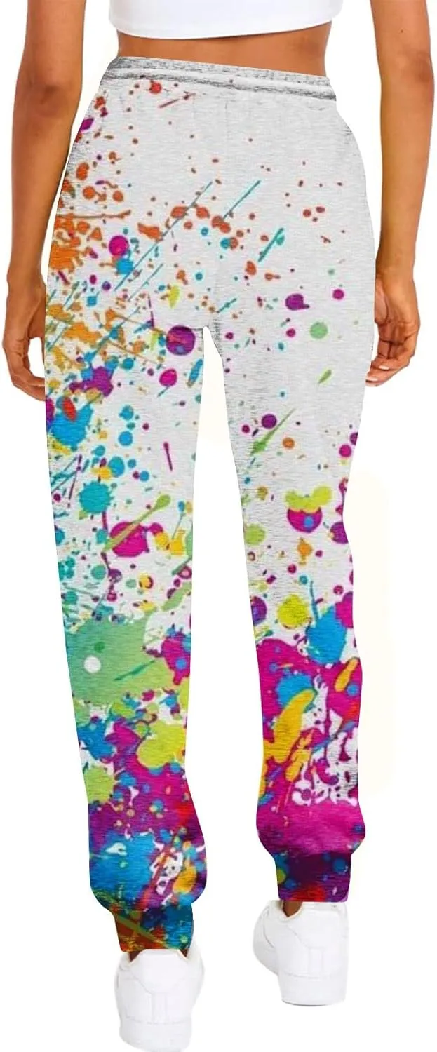 Womens Sweatpants with Pockets Elastic Waist Soft Leggings Tie-dye Fall Womens Sweatpants Workout High Waisted Pants