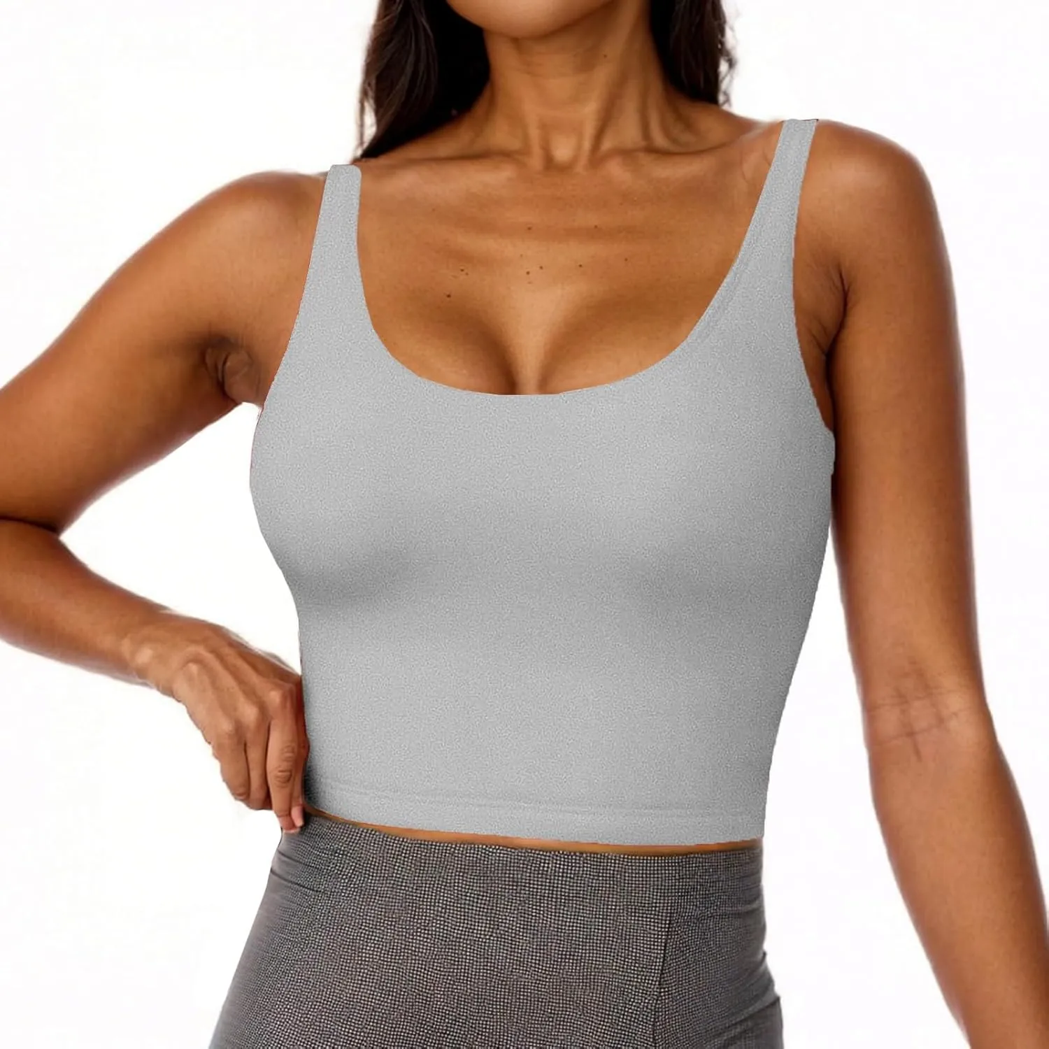 Womens Tank Tops with Built in Bra 2025 Summer Casual Sleeveless Padded Camisole Workout Yoga Basic Cami Undershirt