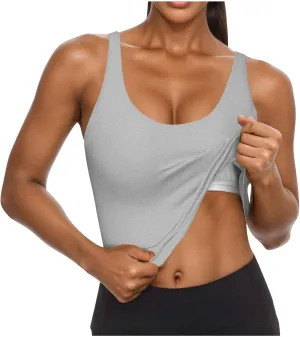 Womens Tank Tops with Built in Bra 2025 Summer Casual Sleeveless Padded Camisole Workout Yoga Basic Cami Undershirt