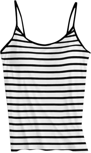 Womens Tank Tops With Built In Bras 2025 Summer Casual Crew Neck Sleeveless Camisole Plus Size Padded Workout