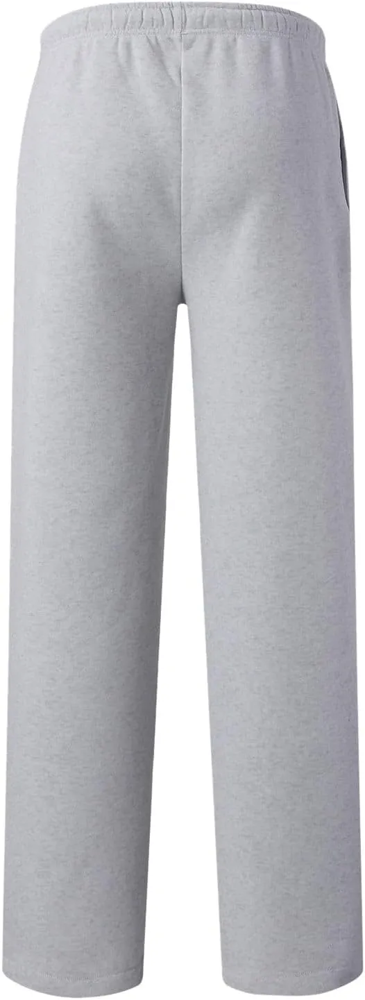 Womens Wide Leg Sweatpants Baggy High Waisted Fleece Joggers with Pockets Comfy Lightweight Drawstring Lounge Pants