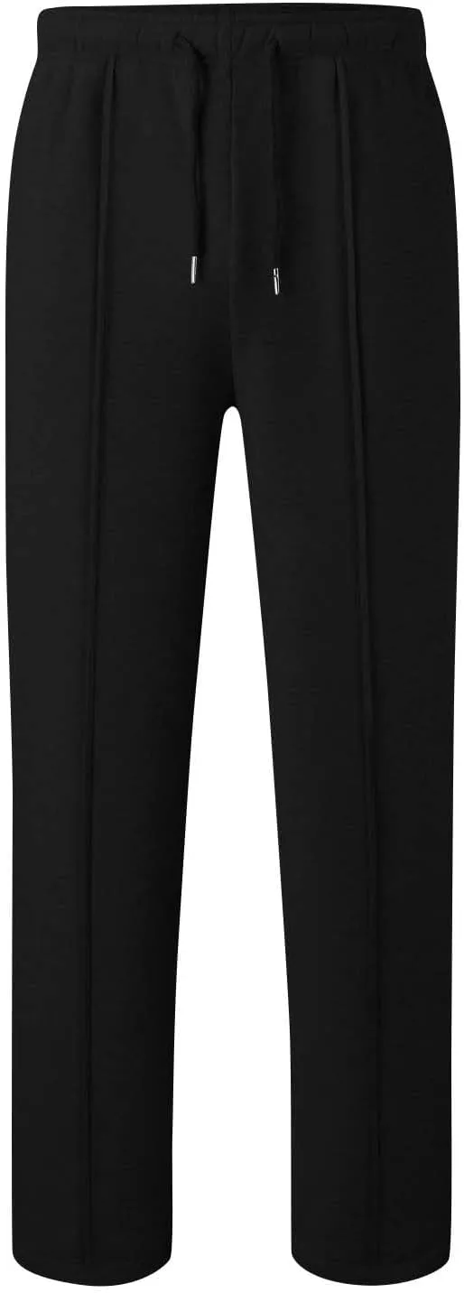 Womens Wide Leg Sweatpants Baggy High Waisted Fleece Joggers with Pockets Comfy Lightweight Drawstring Lounge Pants