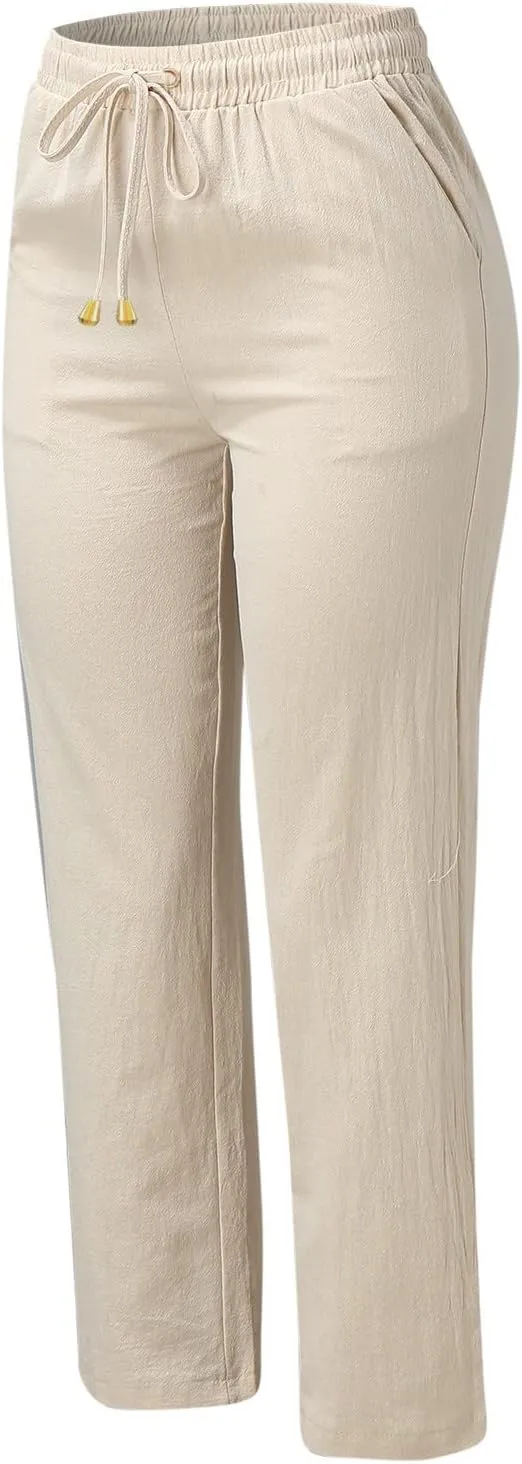 Women's Winter Warm Fleece Joggers Pants Winter high-Waist Work Leggings with Pockets Wide Leg Fleece Lined