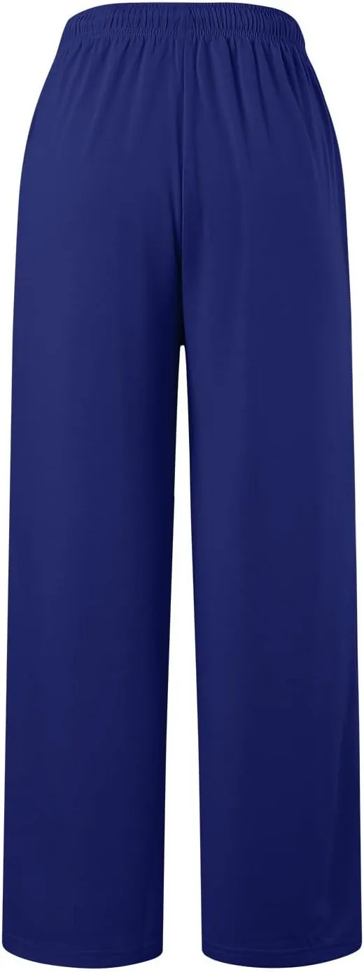 Women's Winter Warm Fleece Joggers Pants Winter high-Waist Work Leggings with Pockets Wide Leg Fleece Lined