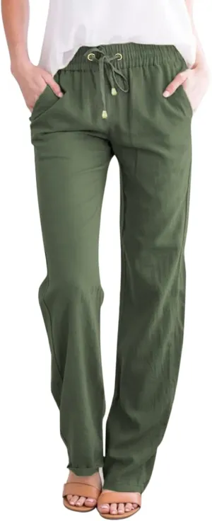 Women's Winter Warm Fleece Joggers Pants Winter high-Waist Work Leggings with Pockets Wide Leg Fleece Lined