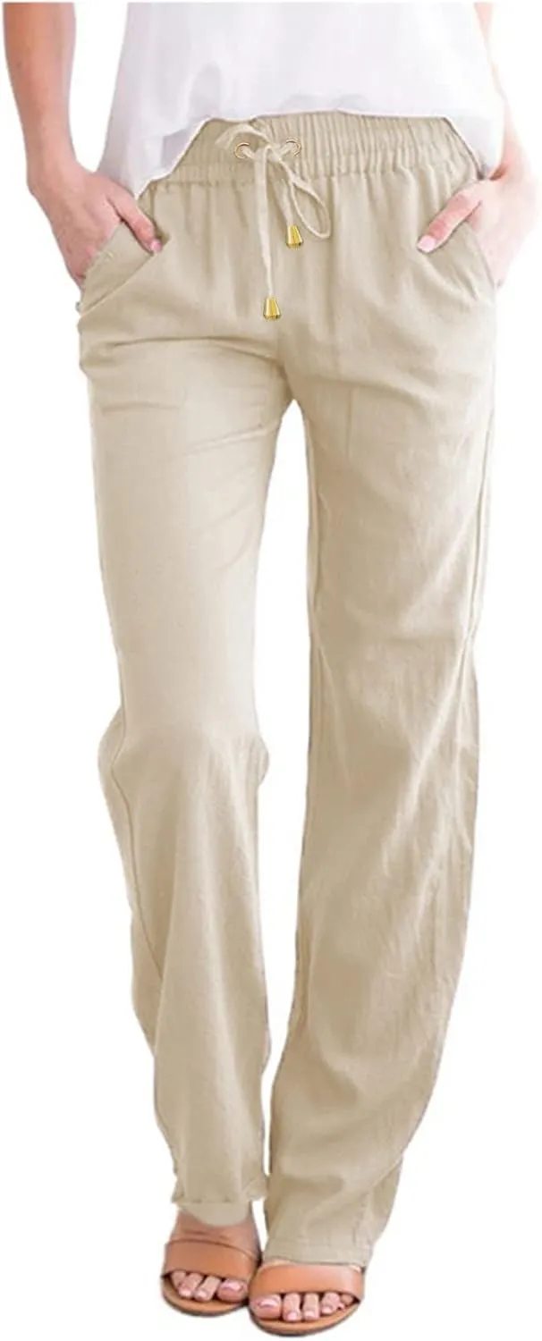 Women's Winter Warm Fleece Joggers Pants Winter high-Waist Work Leggings with Pockets Wide Leg Fleece Lined