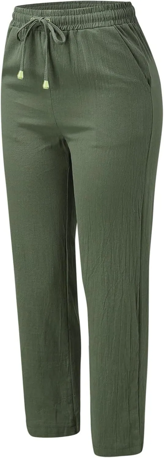 Women's Winter Warm Fleece Joggers Pants Winter high-Waist Work Leggings with Pockets Wide Leg Fleece Lined