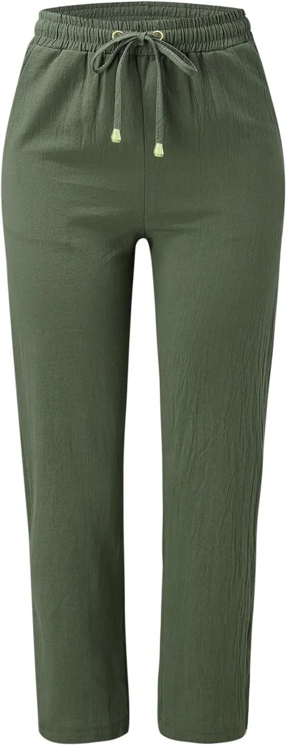 Women's Winter Warm Fleece Joggers Pants Winter high-Waist Work Leggings with Pockets Wide Leg Fleece Lined