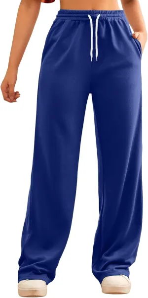 Women's Winter Warm Fleece Joggers Pants Winter high-Waist Work Leggings with Pockets Wide Leg Fleece Lined