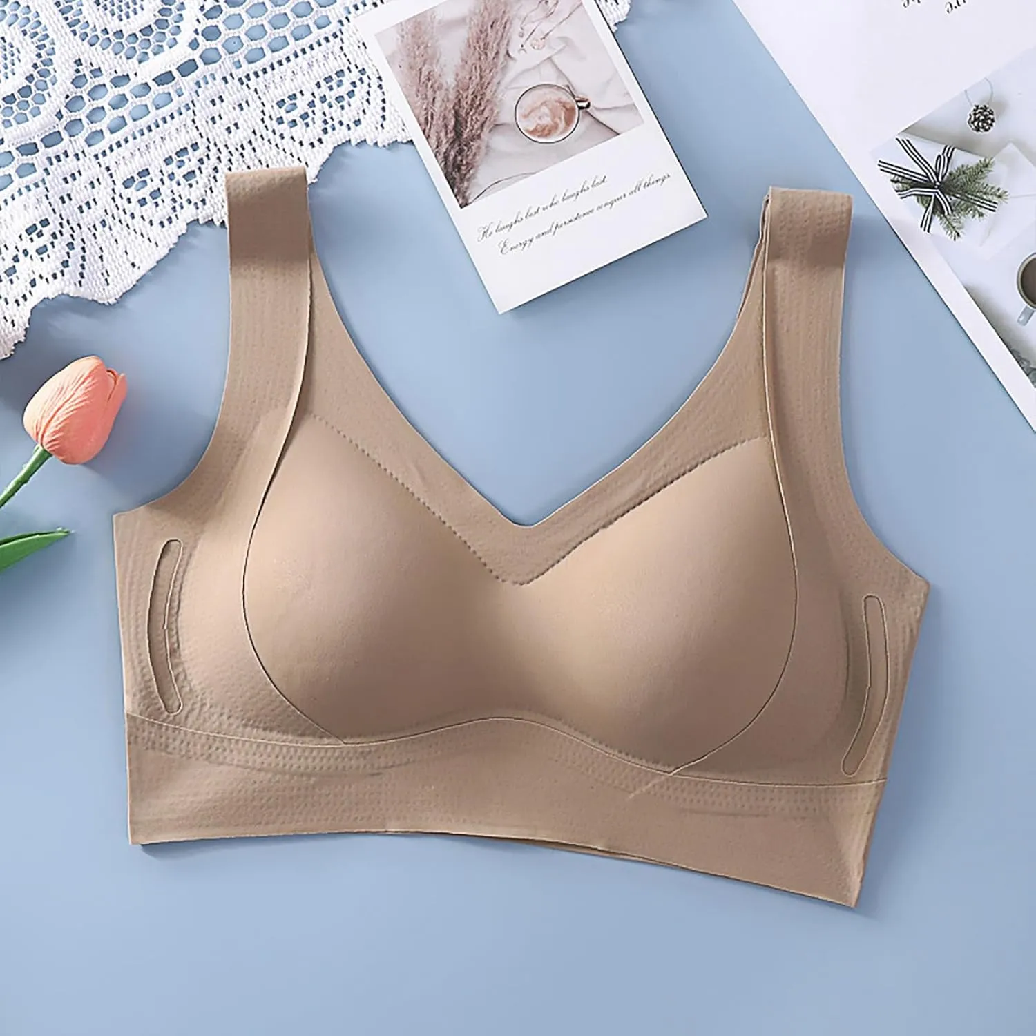 Womens Wireless Bras Push Up Support,and Lift Underwear Comfort and Coverage Comfortable Supportive Tshirt Bralette