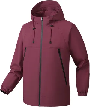 Work Hoodies For Men With Zipper Jackets For Men Casual Loose Fit Work Coat Zip Up Long Sleeve Hooded Active Jacket
