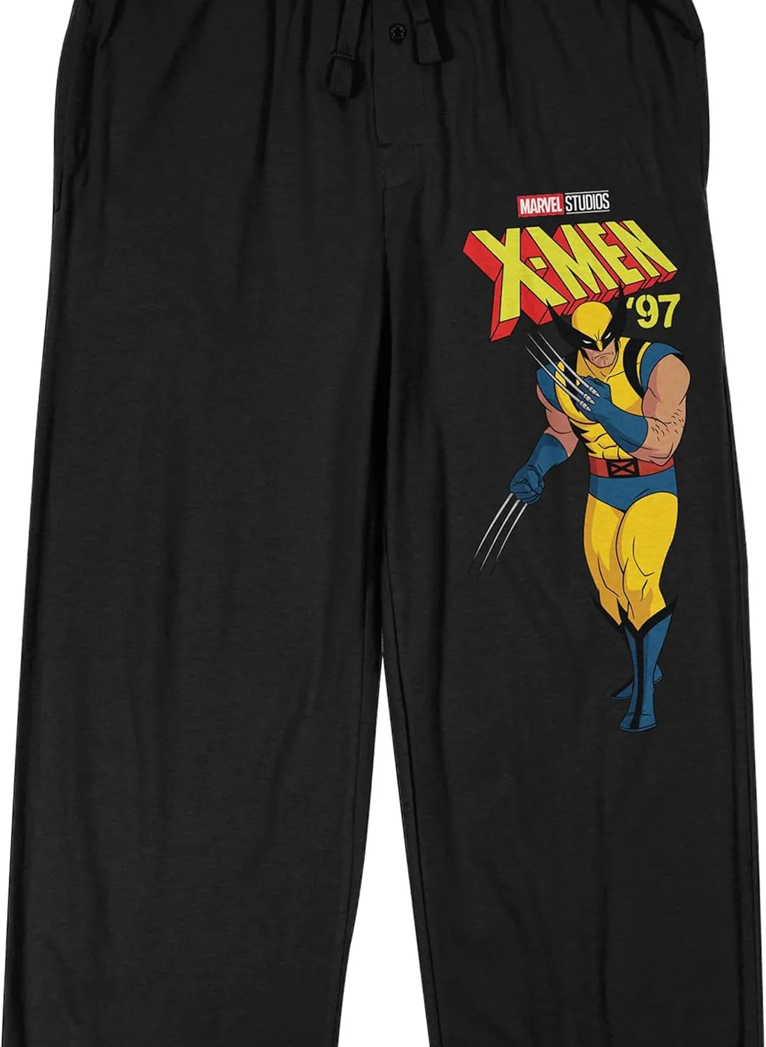 X-Men 97 Wolverine Mirrored Logo Men's Black Sleep Pajama Pants