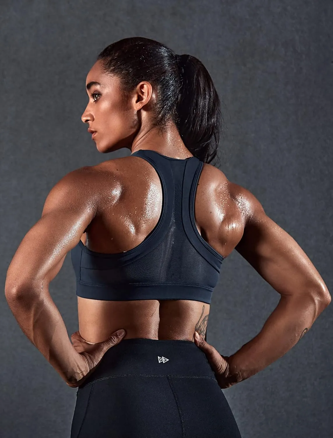 Yvette Zip Front Sports Bra - High Impact Sports Bras for Women Plus Size Workout Fitness Running