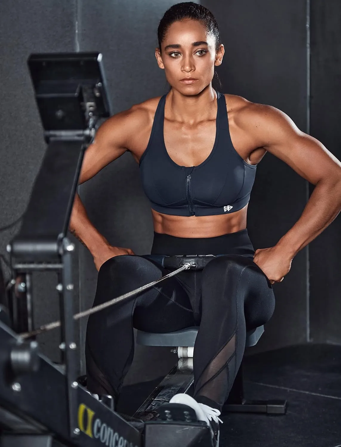 Yvette Zip Front Sports Bra - High Impact Sports Bras for Women Plus Size Workout Fitness Running