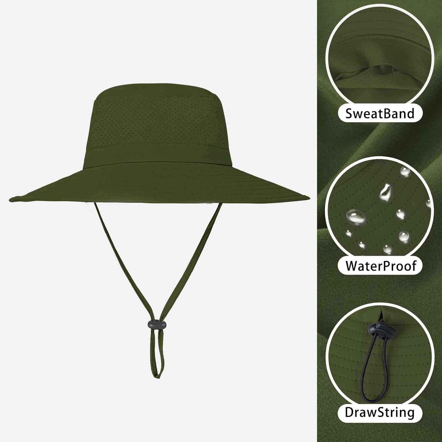 ZOORON Boonie Hat UPF 50  Cooling Sun Hat for Men and Women,Wide Brim Bucket Hats with UV Protection for Safari Hiking Beach