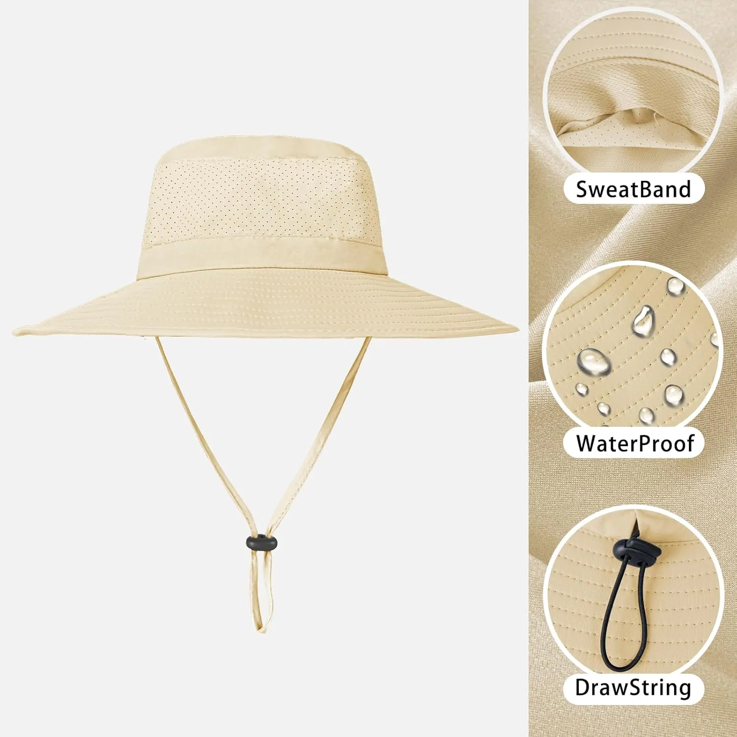 ZOORON Boonie Hat UPF 50  Cooling Sun Hat for Men and Women,Wide Brim Bucket Hats with UV Protection for Safari Hiking Beach