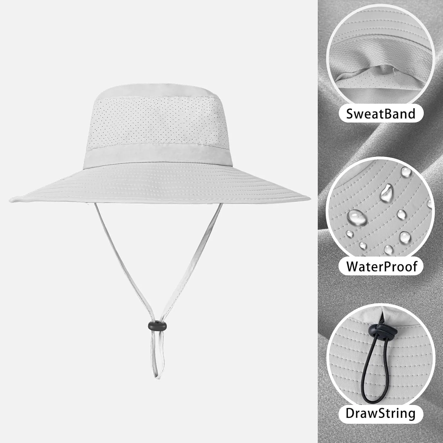 ZOORON Boonie Hat UPF 50  Cooling Sun Hat for Men and Women,Wide Brim Bucket Hats with UV Protection for Safari Hiking Beach