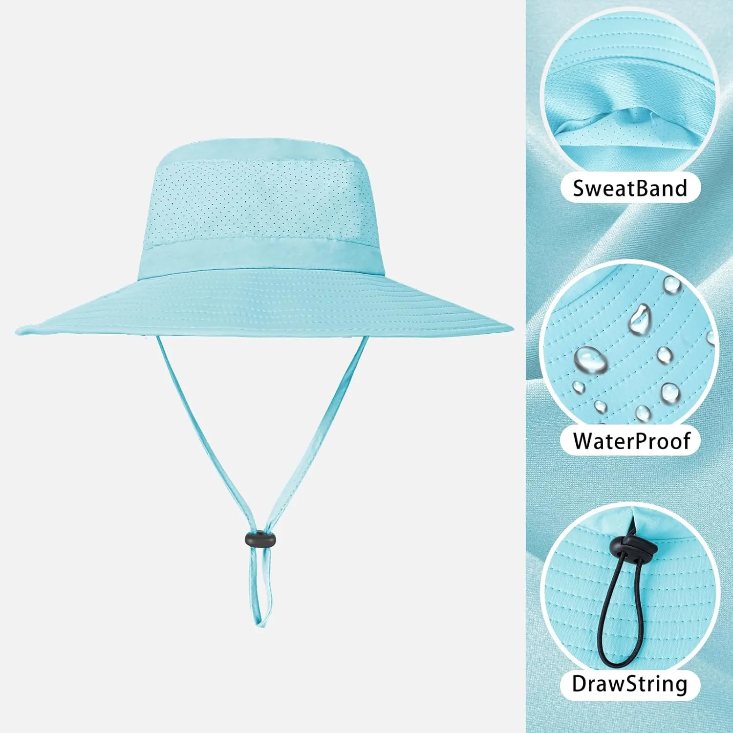 ZOORON Boonie Hat UPF 50  Cooling Sun Hat for Men and Women,Wide Brim Bucket Hats with UV Protection for Safari Hiking Beach