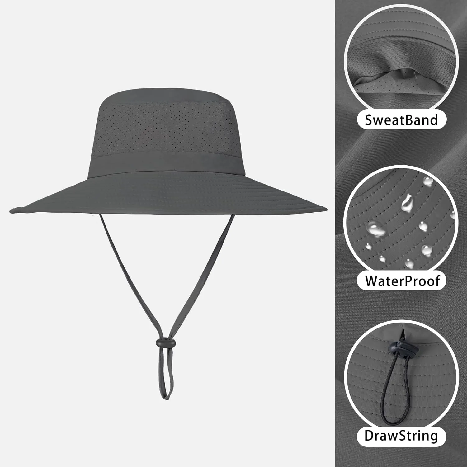 ZOORON Boonie Hat UPF 50  Cooling Sun Hat for Men and Women,Wide Brim Bucket Hats with UV Protection for Safari Hiking Beach