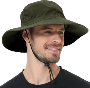ZOORON Boonie Hat UPF 50  Cooling Sun Hat for Men and Women,Wide Brim Bucket Hats with UV Protection for Safari Hiking Beach