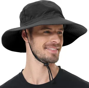 ZOORON Boonie Hat UPF 50  Cooling Sun Hat for Men and Women,Wide Brim Bucket Hats with UV Protection for Safari Hiking Beach