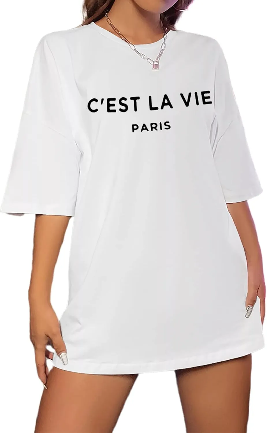 Zoyami Womens Oversized T Shirt Graphic Tee Casual Summer Loose Short Sleeve Top