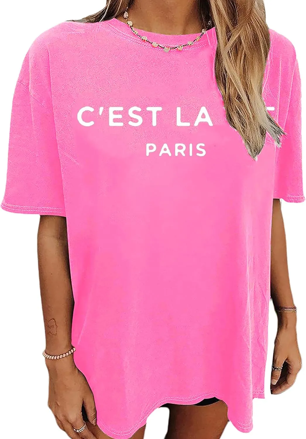 Zoyami Womens Oversized T Shirt Graphic Tee Casual Summer Loose Short Sleeve Top