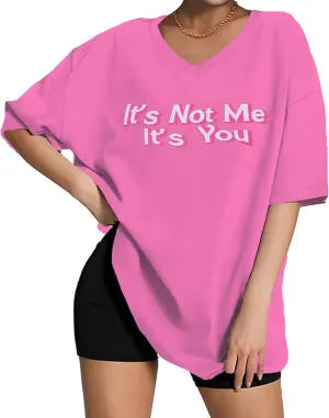 Zoyami Womens Oversized T Shirts Graphic Vintage Tees V Neck Casual Loose Fitting Short Sleeve Tops
